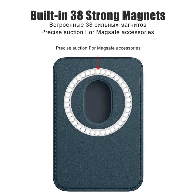 حامل بطاقات جلدي مغناطيسي لجهاز iPhone من MagSafe