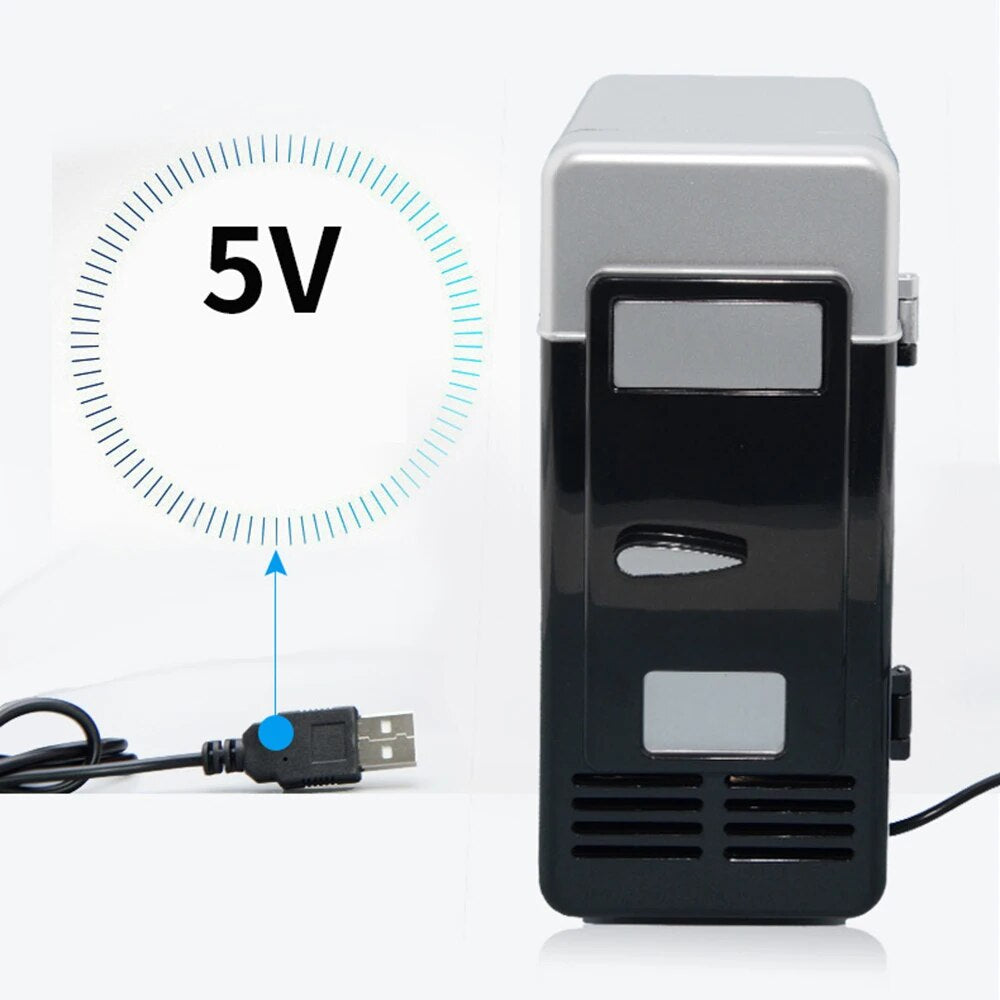 ثلاجة صغيرة بمنفذ USB للمشروبات والعلب