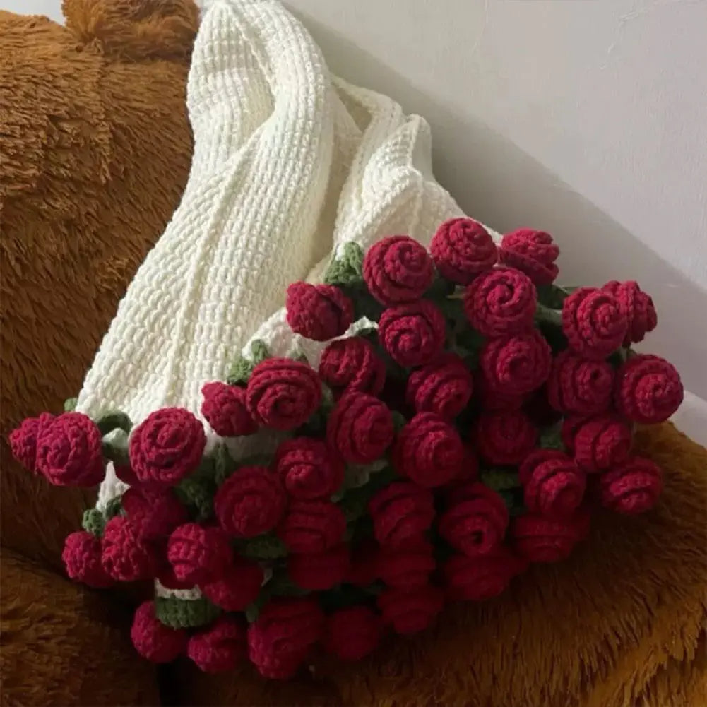 بطانية باقة ورد كروشيه
